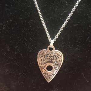 Long Silver Ouija Board Necklace